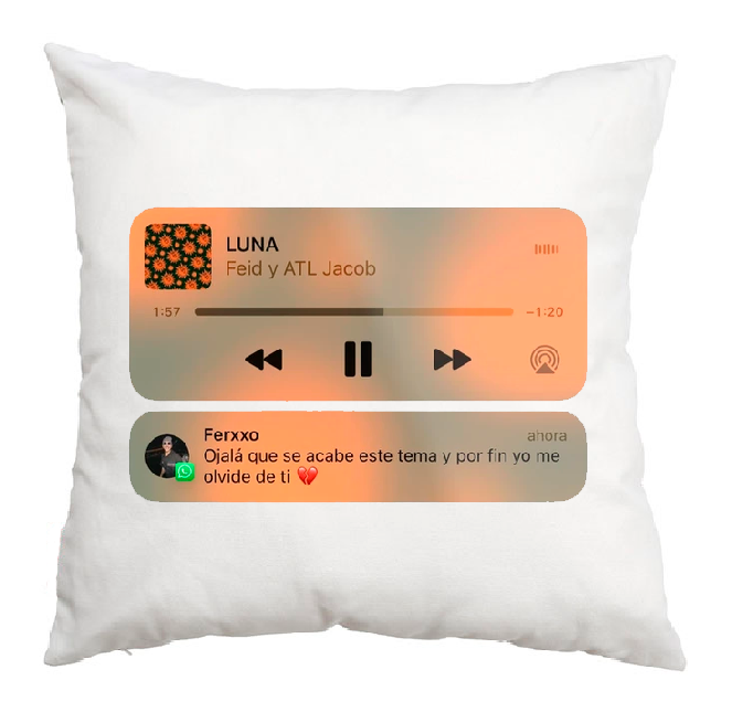 Cojín, Almohada con estampado personalizado, decorativo para sofá, Ferxxo Feid Luna, pago contrareembolso