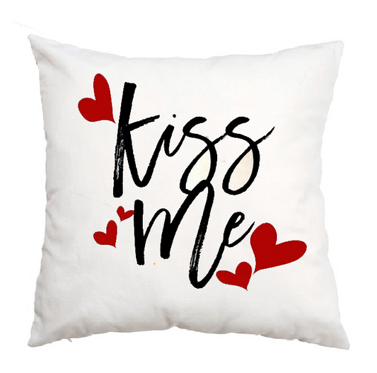 Cojín, almohada con estampado personalizado, decorativo para sofá, regalos para parejas Kiss Me pago contrareembolso