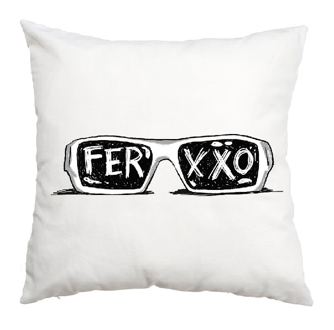 Cojín, Almohada con estampado personalizado, decorativo para sofá, Ferxxo Feid Lentes, pago contrareembolso