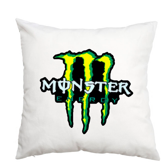 Cojín, Almohada con estampado personalizado, decorativo para sofá, Monster Energy, pago contrareembolso