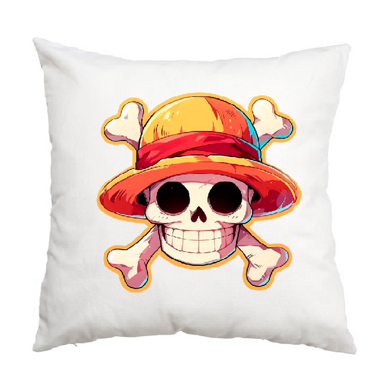 Cojín, almohada con estampado personalizado, decorativo para sofá, One Piece Calavera pago contrareembolso