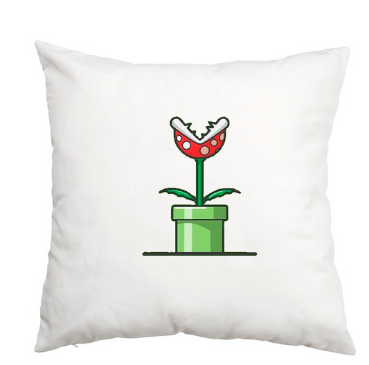 Cojín, Almohada con estampado personalizado, decorativo para sofá, Planta Mario Bros, pago contrareembolso