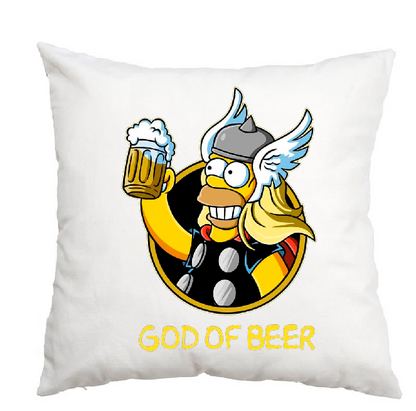 Cojín, Almohada con estampado personalizado, decorativo para sofá, Homero beer, pago contrareembolso